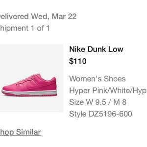 New Nike Hyper Pink Dunk Low. (Womens)